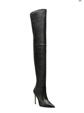 Stuart Weitzman Black Over-the-Knee Pointed Stiletto Boots